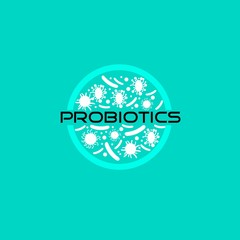 probiotics bacteria logo. concept of healthy nutrition ingredient for therapeutic purposes. simple flat style trend modern logotype graphic design isolated on white background