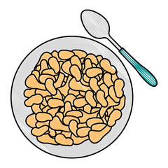 cereal dish with spoon vector illustration design