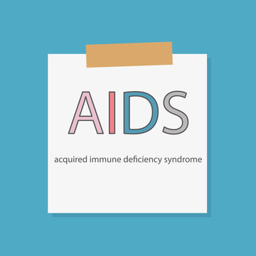 AIDS Acquired Immune Deficiency Syndrome written in a notebook paper- vector illustration