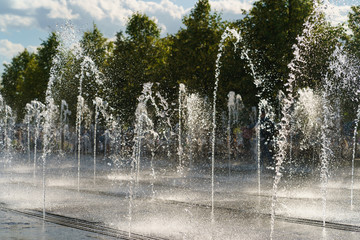 Beautiful refreshing fountains at the time of Football World Cup