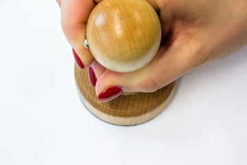 Runder Stempel aus Holz