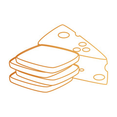 cheese piece with bread healthy food vector illustration design