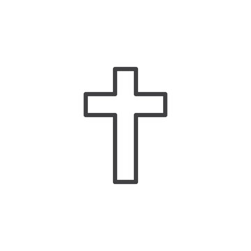 Religion Cross outline icon. linear style sign for mobile concept and web design. Christian cross simple line vector icon. Symbol, logo illustration. Pixel perfect vector graphics