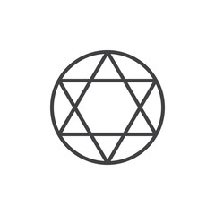 Star of David outline icon. linear style sign for mobile concept and web design. Judaism religion simple line vector icon. Symbol, logo illustration. Pixel perfect vector graphics