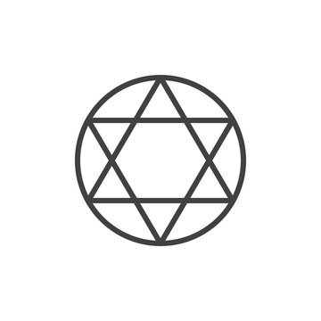 Star of David outline icon. linear style sign for mobile concept and web design. Judaism religion simple line vector icon. Symbol, logo illustration. Pixel perfect vector graphics