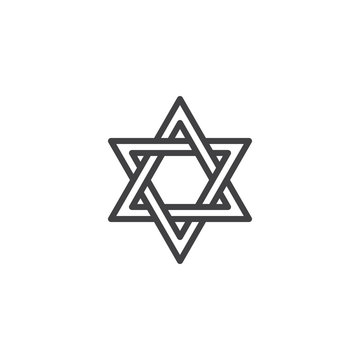 David star outline icon. linear style sign for mobile concept and web design. Judaism religion simple line vector icon. Symbol, logo illustration. Pixel perfect vector graphics