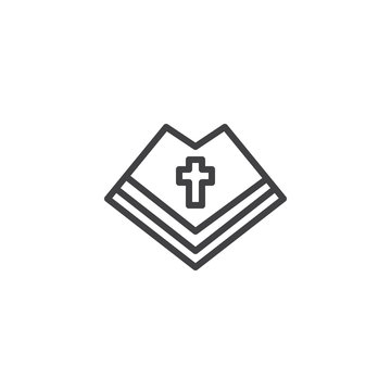 Catholic priest Mantle outline icon. linear style sign for mobile concept and web design. Religion simple line vector icon. Symbol, logo illustration. Pixel perfect vector graphics