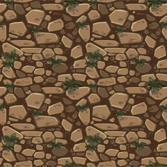 Obraz premium View from above seamless background texture brown stones. Illustration For Ui Game element
