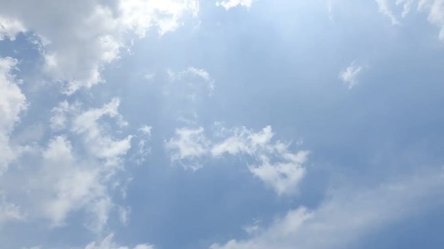 梅雨の晴れ間、雲は多いが、これから晴れる天気、夏至翌日、空のタイムラプス動画