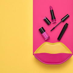 Obraz premium Fashion Cosmetic Makeup Set. Beauty Essentials.