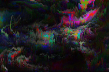 Abstract colorful glitch background on black color