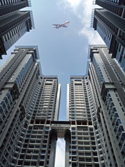 Skyscraper and Plane, Aviation and Skyline