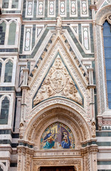 Fototapeta na wymiar Florence Cathedral facade Piazza del Duomo Florence Tuscany Italy