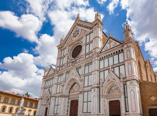 Fototapeta na wymiar Basilica di Santa Croce Franciscan church facade Florence Tuscany Italy