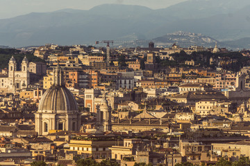 Fototapeta na wymiar Rome city skyline panoramic view.