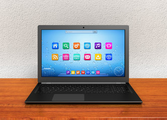 laptop computer single 3d illustration