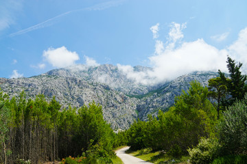 Biokovo mountains view in Croatia in summer sunny day