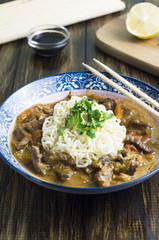 Thai dish, beef with curry sauce