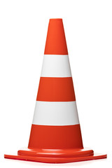 Traffic cone isolated on white background - obrazy, fototapety, plakaty
