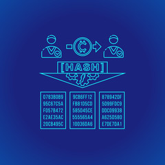 blockchain distributed ledger technology illustration.