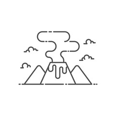 Volcano vector illustration outline style