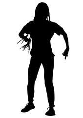 Beautiful women dansing on white background