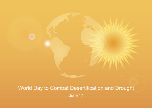 World Day to Combat Desertification and Drought vector. Ecological disaster vector illustration. Overheated planet Earth picture. Superheated planet Earth. Image of Global Warming. Important day