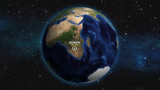 NAMIBIA RUNDU ZOOM IN FROM SPACE