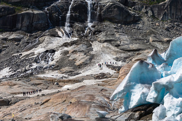 Nigardsbreen. A glacier arm of the large Jostedalsbreen glacier. Jostedal, Norway.