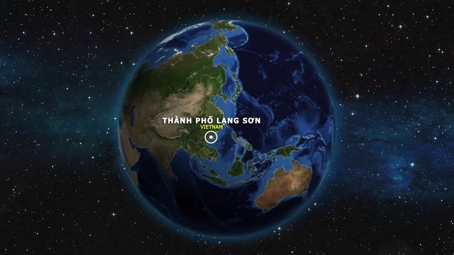 VIETNAM THANH PHO LANG SON ZOOM IN FROM SPACE