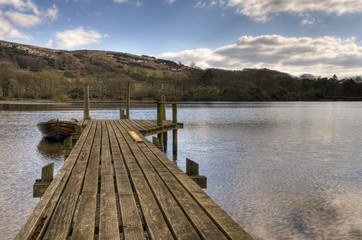 Fototapeta premium Small jetty in Lancaster UK