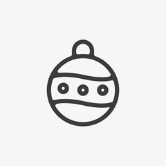 Christmas ball icon, flat design best vector icon