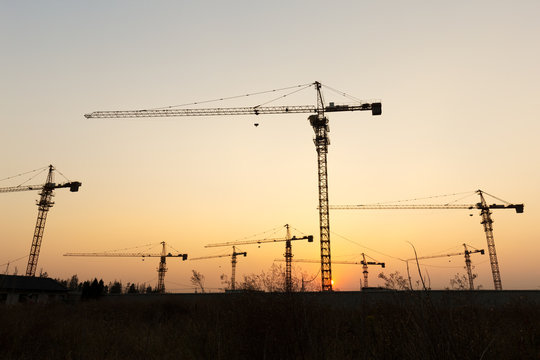 lift in site with sunset