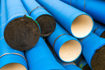 Large-diameter water pipes for plumbing on some are put on plastic storage stubs