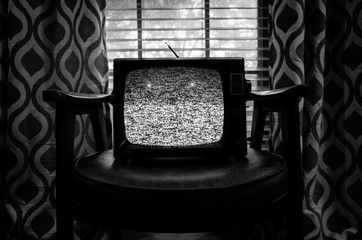 Static on vintage television