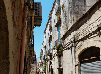Ortigia street view, Syracuse, Sicily, Italy.