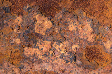 Close-up shot of brown rusty metal