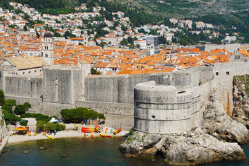 Dubrovnik old city view in Croatia in a sunny summer day