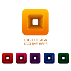 3D logo on white background