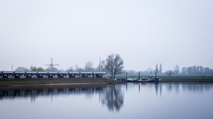 Dutch river landscape. View from the Island of Maurik in Gelderland, Netehralds