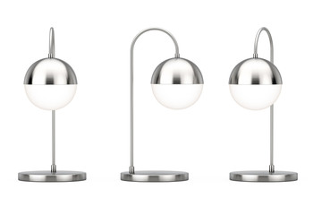 Modern Desk Metal Stainless Steel Lamp. 3d Rendering