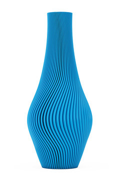 Abstract Modern Blue Wave Shape Wase. 3d Rendering