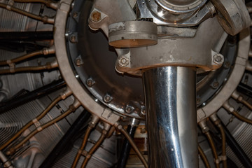 old airplane iron propeller detail