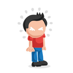 Vector hand-drawn cartoon of man standing crying