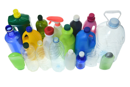 set of plastico botellas in white fondo