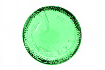 detail of the bottom of a blank bottle