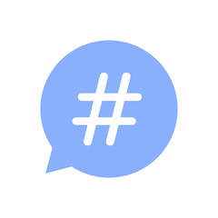 Hashtag icon in speech bubble
