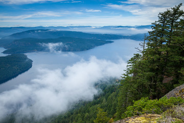 View of the Gulf Islands from Saltspring Island's Mount Maxwell Provincial Park, British Columbia,...