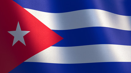 Waving flag of Cuba. 3d illustration