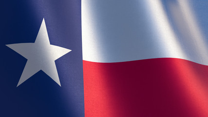 Texas flag. 3d illustration of waving flag of Texas